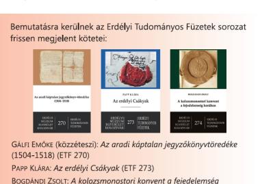 Erdélyi Tudományos Füzetek bemutatója