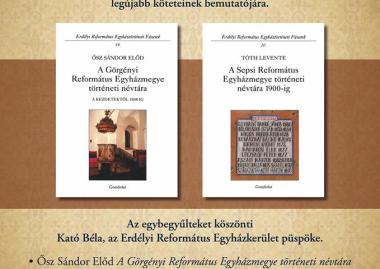 Erdélyi Református Egyháztörténeti Füzetek legújabb köteteinek bemutatója