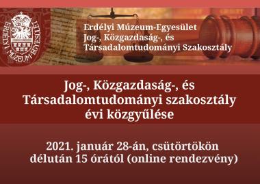EME Jog-, Közgazdaság-, és Társadalomtudományi  Szakosztály 2021. évi közgyűlése
