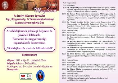 A vidékfejlesztés jelenlegi helyzete és jövőbeli kilátások.  Romániai és Magyarországi tapasztalatok összevetése