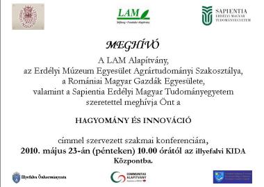 Hagyomány és innováció a mezőgazdaságban - konferencia