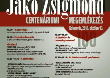 Jakó Zsigmond centenáriumi megemlékezés