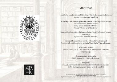 Könyvbemutató az EME 2018-ban megjelent kiadványaiból