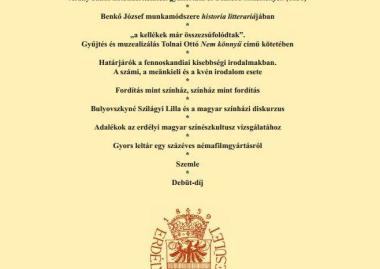 Megjelent az Erdélyi Múzeum folyóirat 2018/3-as, irodalomtudományi száma