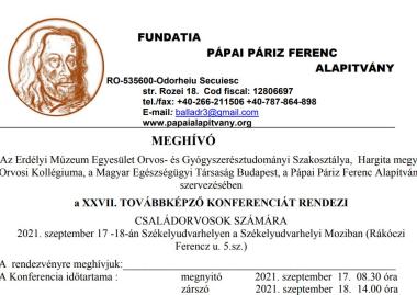 XXVII. Családorvosi Továbbképző Konferencia