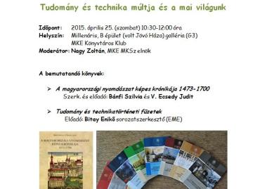 Tudomány- és technikatörténeti füzetek bemutatója a XXII. Budapesti Nemzetközi Könyvfesztiválon