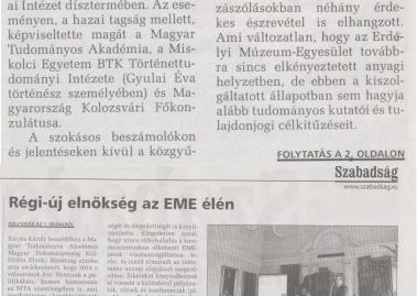 Sajtóvisszhang az EME Közgyűléséről