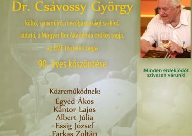Dr. Csávossy György köszöntése