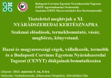XI. Nyárádszeredai kertésznapok