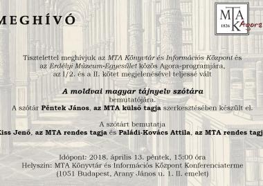A moldvai magyar tájnyelv szótárának bemutatója Budapesten