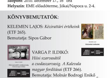 Karácsonyi könyvbemutatók és könyvvásár az EME-ben