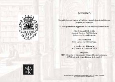 Könyvbemutató az EME 2022-ben megjelent kiadványaiból