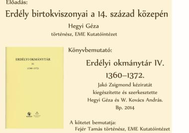 Középkortörténeti elődás és könyvbemutató