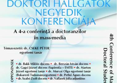 Média szakos doktori hallgatók negyedik konferenciája
