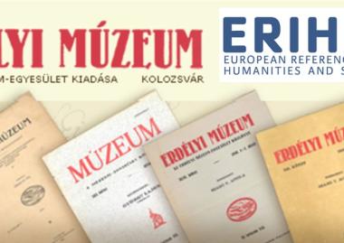 Az Erdélyi Múzeum folyóirat az ERIH PLUS által jegyzett lappá vált