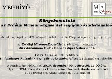 Könyvbemutató az Erdélyi Múzeum-Egyesület legújabb kiadványaiból
