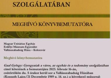 Gaal György: Gyergyaiak a város, az egyház és a tudomány szolgálatában - könyvbemutató