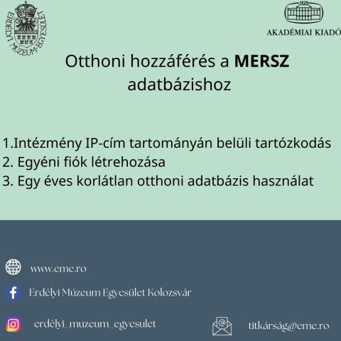 2022-ben a könyvtárainkban elérhető adatbázisok - MeRSZ adatbázis otthoni hozzáférés