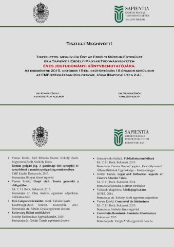 Jogtudományi témájú kötetek bemutatója