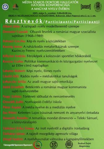 Média szakos doktori hallgatók hatodik konferenciája