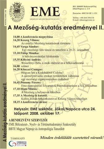 A Mezőség-kutatás eredményei