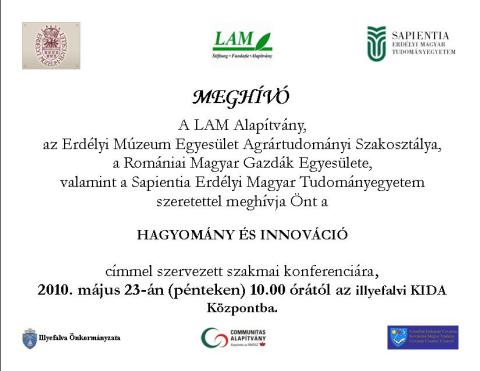 Hagyomány és innováció a mezőgazdaságban - konferencia