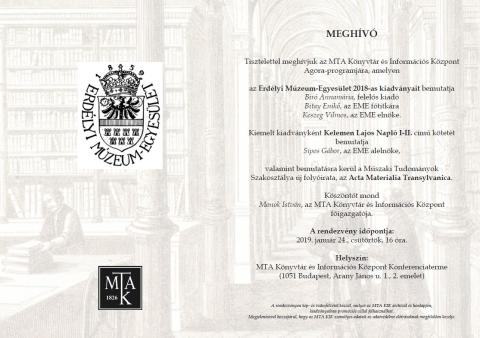 Könyvbemutató az EME 2018-ban megjelent kiadványaiból