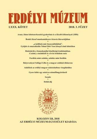 Megjelent az Erdélyi Múzeum folyóirat 2018/3-as, irodalomtudományi száma
