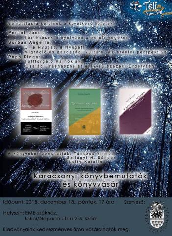 Karácsonyi könyvbemutatók és könyvvásár az Erdélyi Múzeum-Egyesületben