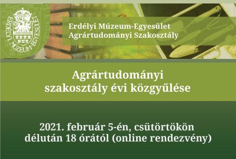 EME Agrártudományi Szakosztály 2021. évi közgyűlése