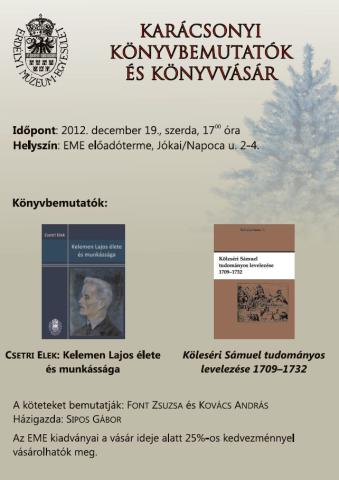 Karácsonyi könyvbemutatók és könyvvásár