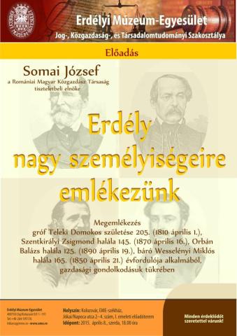 Somai József: Erdély nagy személyiségeire emlékezünk