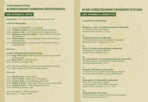 7. A Magyar Tudomány Napja Erdélyben