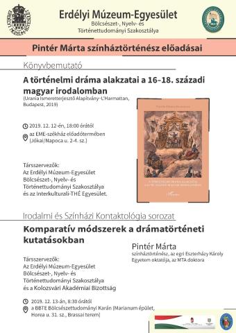 Pintér Márta színháztörténész előadásai