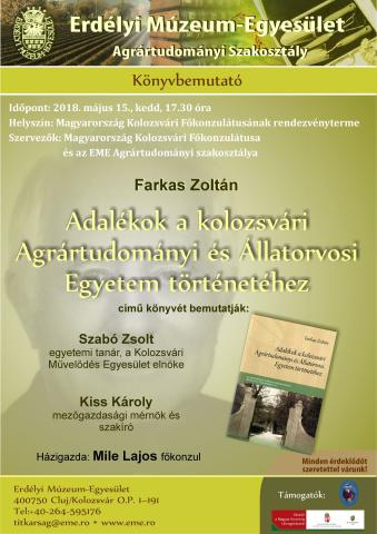 Farkas Zoltán: Adalékok a kolozsvári Agrártudományi és Állatorvosi Egyetem történetéhez