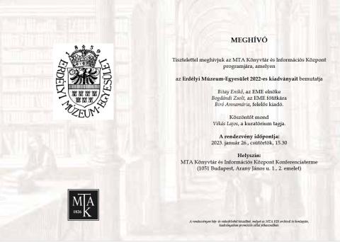 Könyvbemutató az EME 2022-ben megjelent kiadványaiból