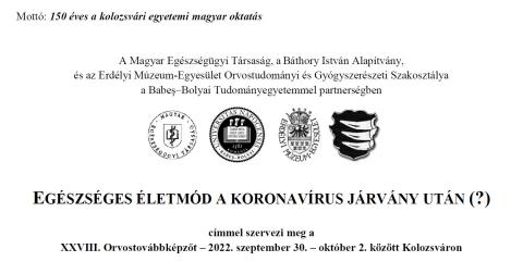 XXVIII. Orvostovábbképző. Egészséges életmód a koronavírus járvány után (?)