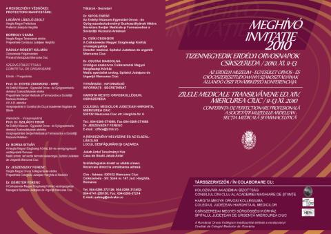 XIV. Erdélyi Orvosnapok