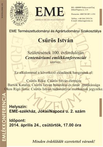 Csűrös István Centenáriumi Emlékkonferencia 
