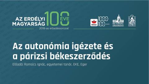 Romsics Ignác: Az autonómia igézete és a párizsi békeszerződés