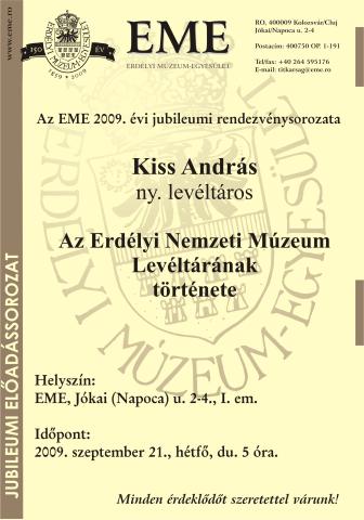  Az Erdélyi Nemzeti Múzeum Levéltárának története