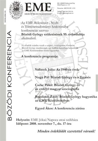 Bözödi György konferencia