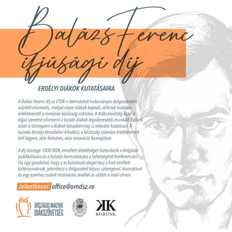 Balázs Ferenc-díj  hirdetése